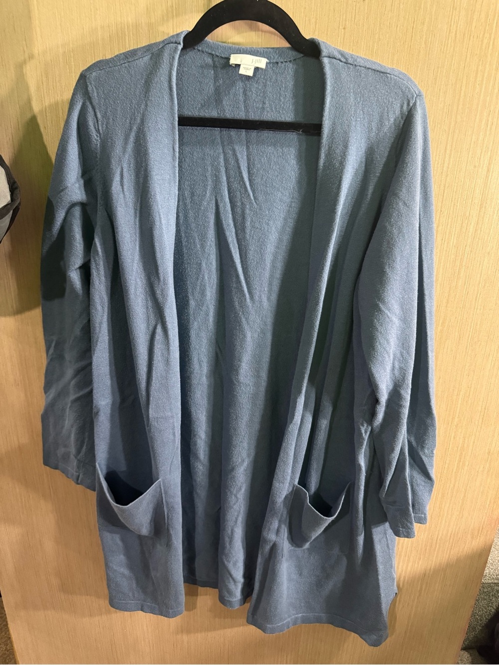 Women’s J.Jill Light Blue Open-Front Cotton Blend Cardigan Size Large